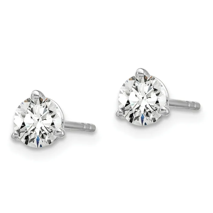 Goldia Earrings 14k White Gold 34 ctw Certified Lab Grown Diamond VSSI G Round 3 Prong Heavy Wt Stud Earrings