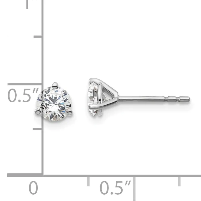 Goldia Earrings 14k White Gold 34 ctw Certified Lab Grown Diamond VSSI G Round 3 Prong Heavy Wt Stud Earrings