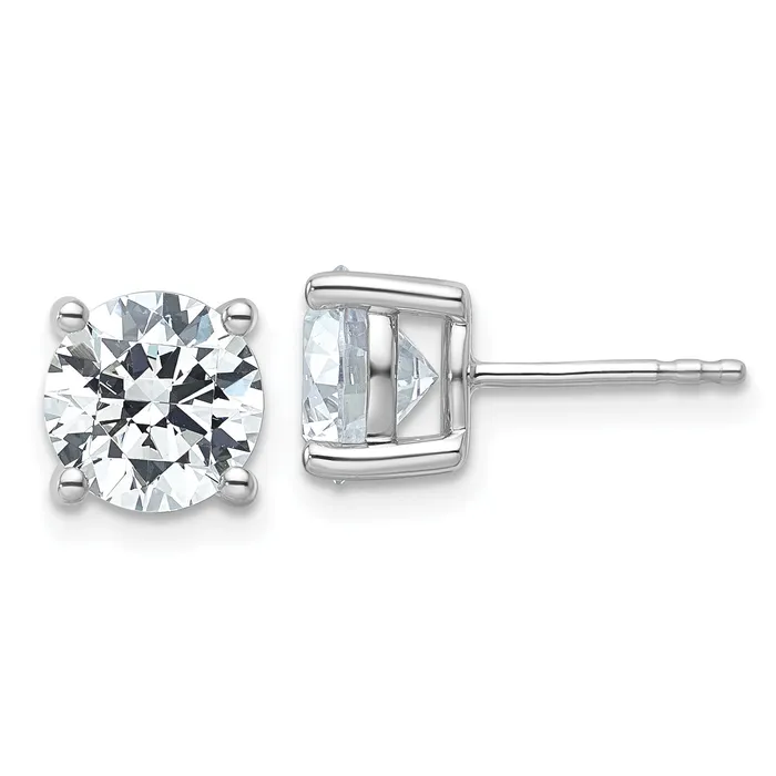 Goldia Earrings 14k White Gold 4 ctw Lab Grown Diamond VSSI G Round 4 Prong Heavy Wt Stud Earrings Goldia Earrings 14k White Gold 4 ctw Lab Grown Diamond VSSI G Round 4 Prong Heavy Wt Stud Earrings