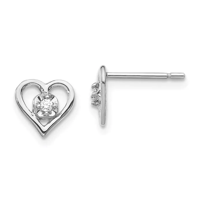 Goldia Earrings 14k White Gold A Real Diamond heart Earrings