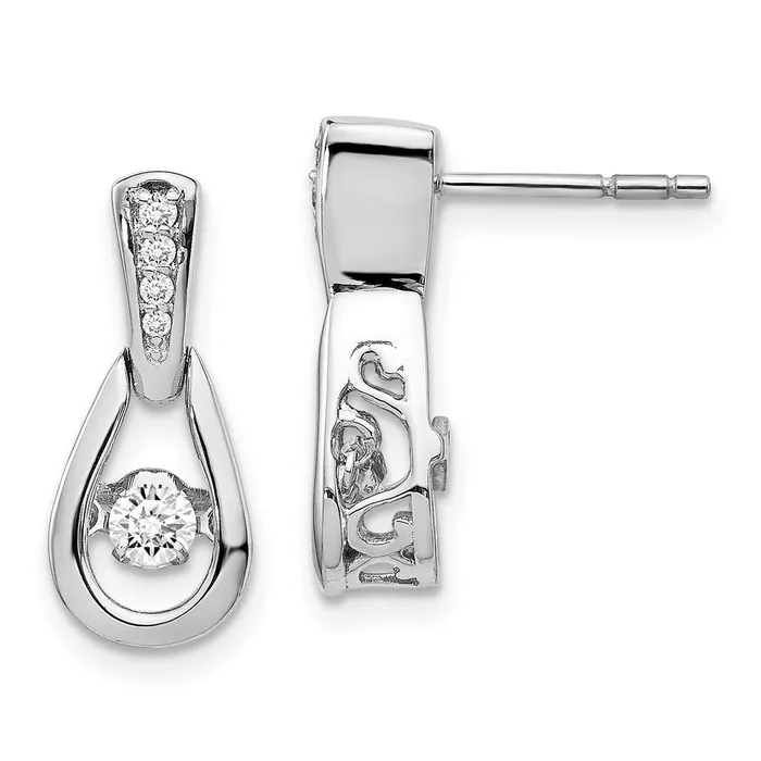 Goldia Earrings 14k White Gold Vibrant Real Diamond Earrings