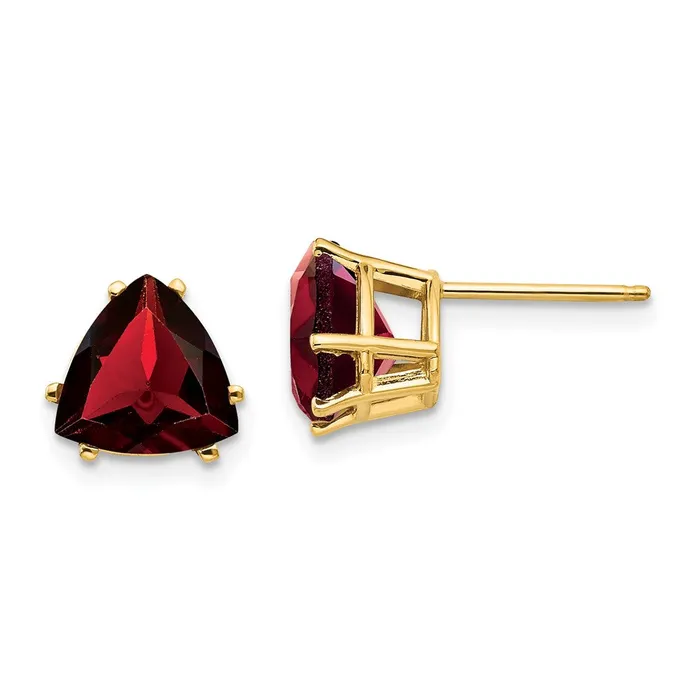 Goldia Earrings 14k Yellow Gold 8mm Garnet Post Earrings
