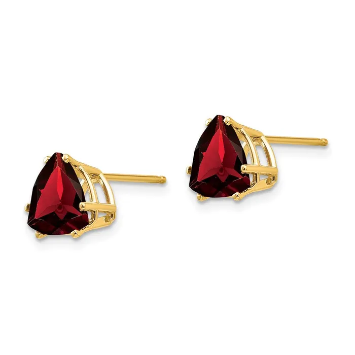 Goldia Earrings 14k Yellow Gold 8mm Garnet Post Earrings
