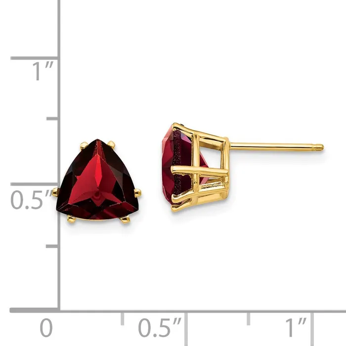 Goldia Earrings 14k Yellow Gold 8mm Garnet Post Earrings