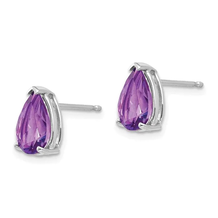 Goldia Earrings 14k Yellow Gold Amethyst Pear Stud Earrings