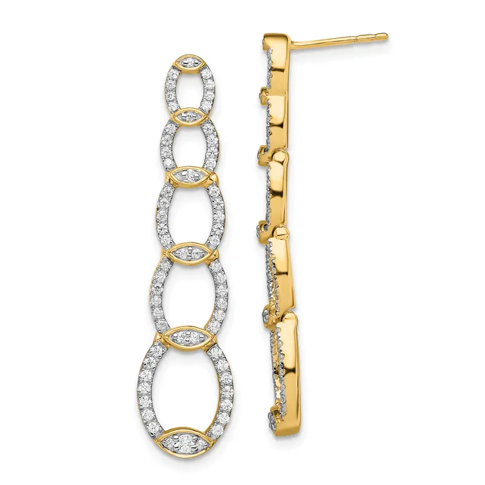 Goldia Earrings 14k Yellow Gold Lab Grown Diamond VSSI G Drop Post Earrings