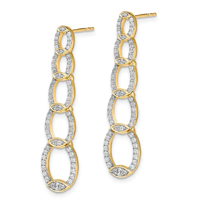 Goldia Earrings 14k Yellow Gold Lab Grown Diamond VSSI G Drop Post Earrings
