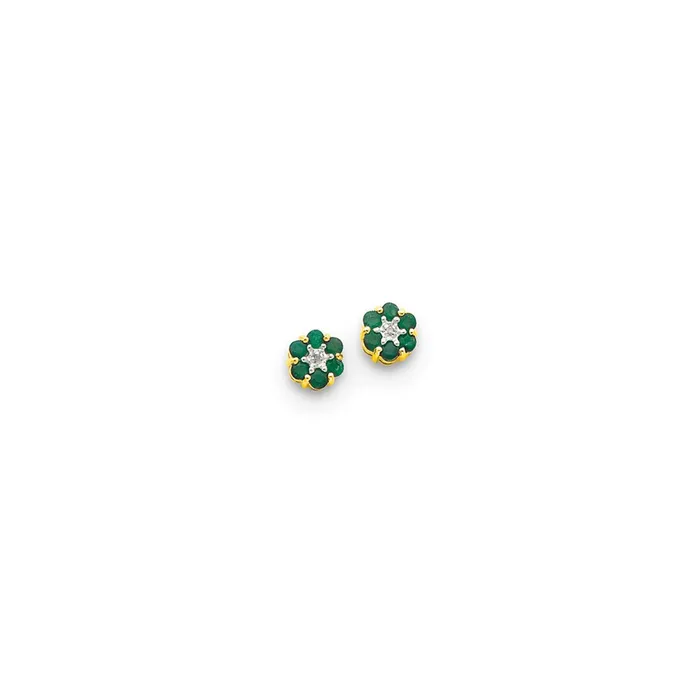 Goldia Earrings 14k Yellow Gold u0026 Rhodium Emerald u0026 Real Diamond Post Earrings Goldia Earrings 14k Yellow Gold u0026 Rhodium Emerald u0026 Real Diamond Post Earrings