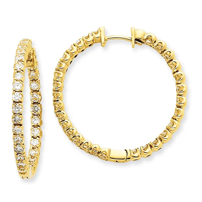Goldia Earrings 14k Yellow Gold VS Real Diamond Hinged Hoop Earrings Goldia Earrings 14k Yellow Gold VS Real Diamond Hinged Hoop Earrings