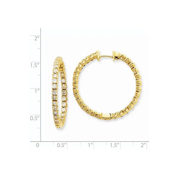 Goldia Earrings 14k Yellow Gold VS Real Diamond Hinged Hoop Earrings