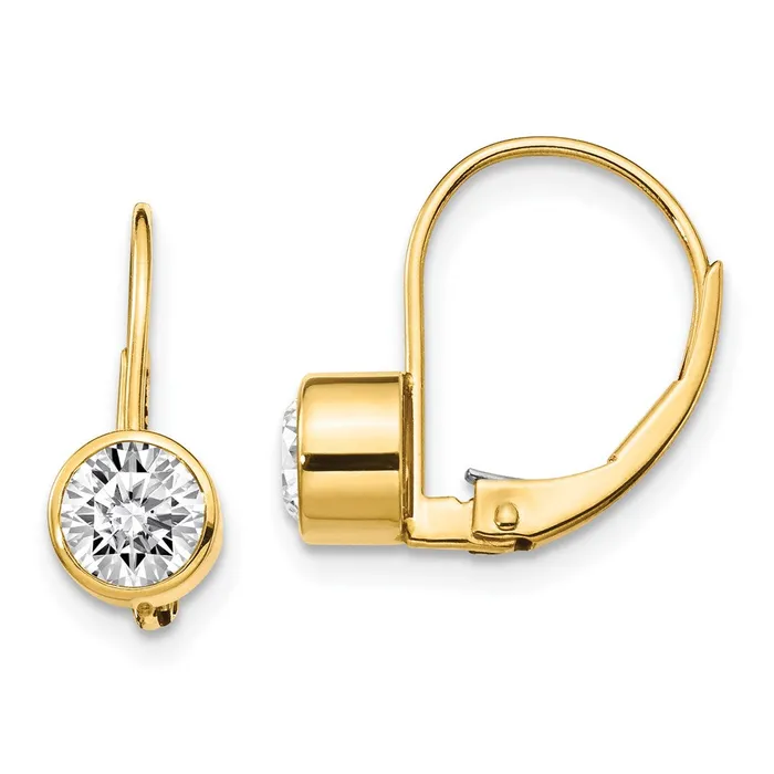 Goldia Earrings 14k Yellow Gold VS Real Diamond leverback Earrings