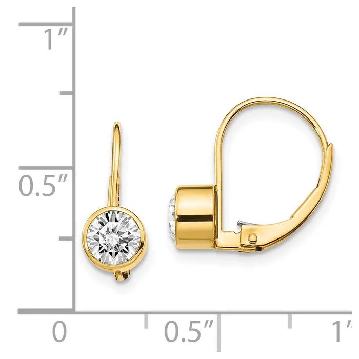 Goldia Earrings 14k Yellow Gold VS Real Diamond leverback Earrings