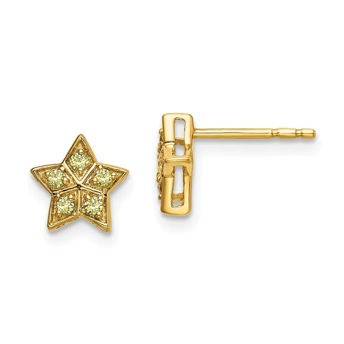 Goldia Earrings 14k Yellow Gold Yellow Sapphire Star Post Earrings