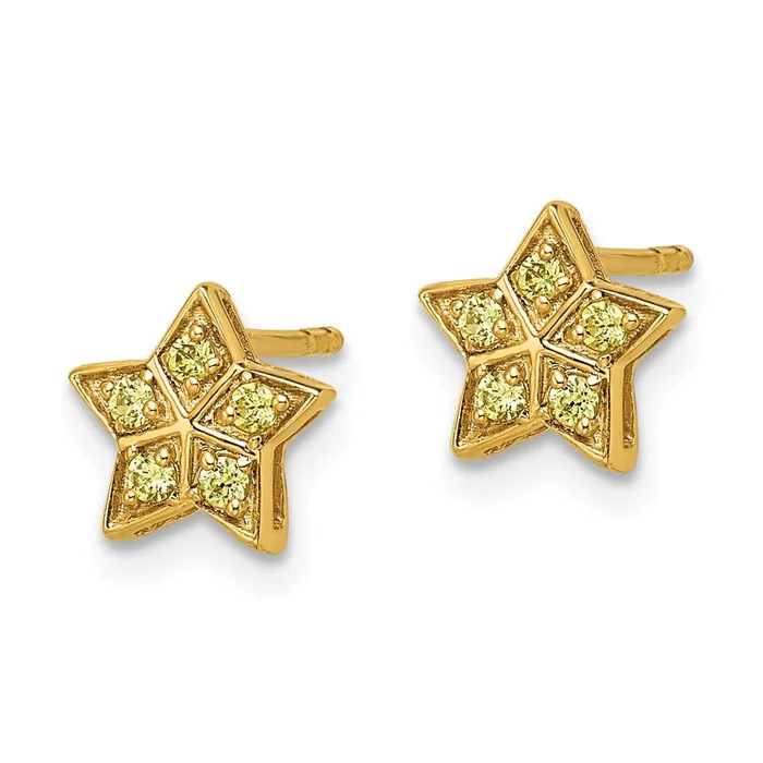 Goldia Earrings 14k Yellow Gold Yellow Sapphire Star Post Earrings