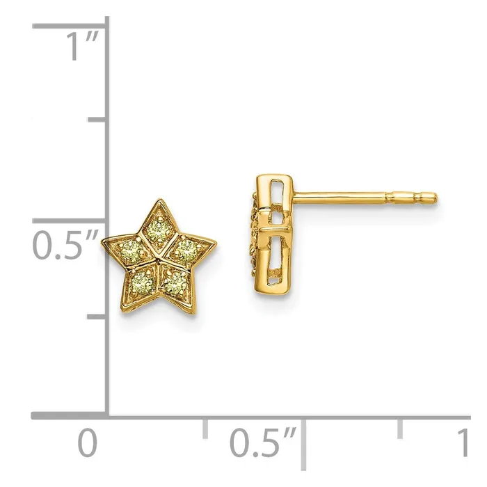 Goldia Earrings 14k Yellow Gold Yellow Sapphire Star Post Earrings