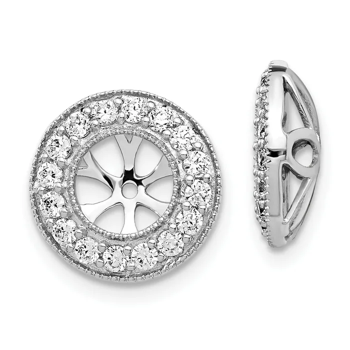 Goldia Earrings Solid 14k White Gold 34ct Simulated CZ Earring JacKets