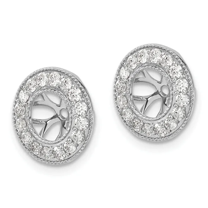Goldia Earrings Solid 14k White Gold 34ct Simulated CZ Earring JacKets Goldia Earrings Solid 14k White Gold 34ct Simulated CZ Earring JacKets