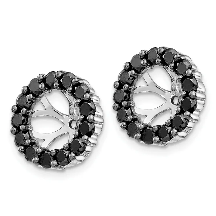 Goldia Earrings Solid 14k White Gold BlacK Simulated CZ Earring JacKets