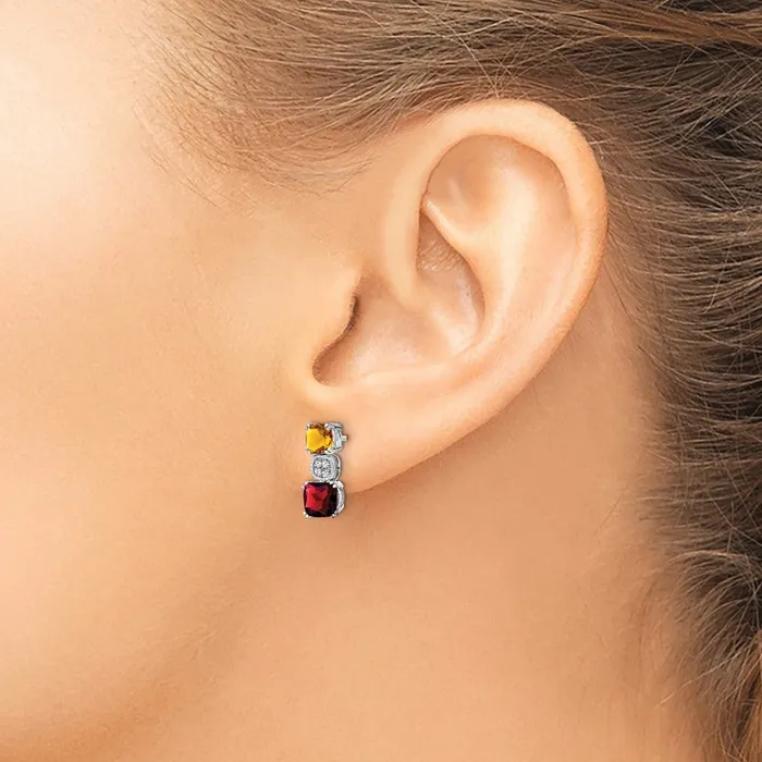 Goldia Earrings Solid 14k White Gold Simulated Citrine SimulatedSimulated Garnet CZ Earrings Goldia Earrings Solid 14k White Gold Simulated Citrine SimulatedSimulated Garnet CZ Earrings