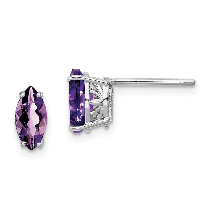 Goldia Earrings Sterling Silver Rhodiumplated Amethyst Earrings