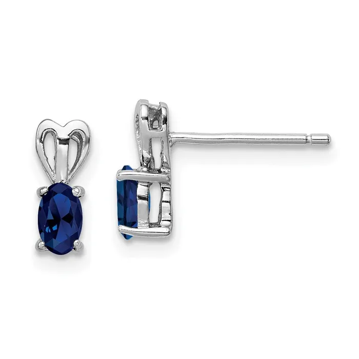 Goldia Earrings Sterling Silver Rhodiumplated Created Sapphire Earrings