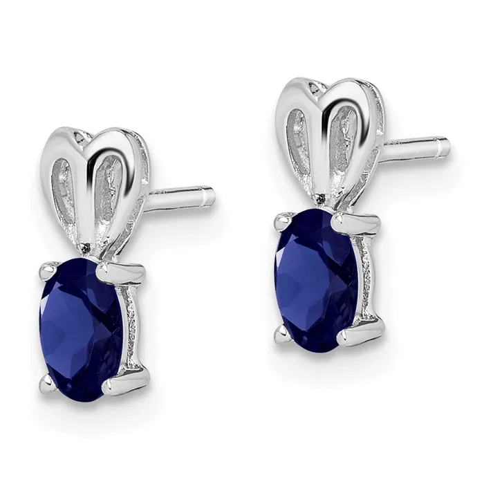 Goldia Earrings Sterling Silver Rhodiumplated Created Sapphire Earrings