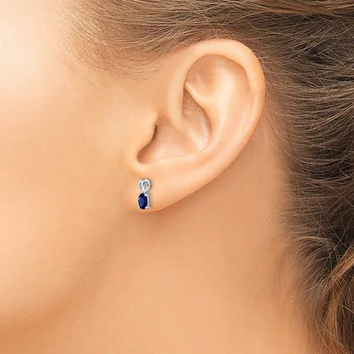 Goldia Earrings Sterling Silver Rhodiumplated Created Sapphire Earrings