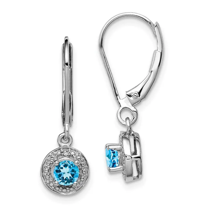 Goldia Earrings Sterling Silver Rhodiumplated Diamond u0026 Blue Topaz Earrings Goldia Earrings Sterling Silver Rhodiumplated Diamond u0026 Blue Topaz Earrings