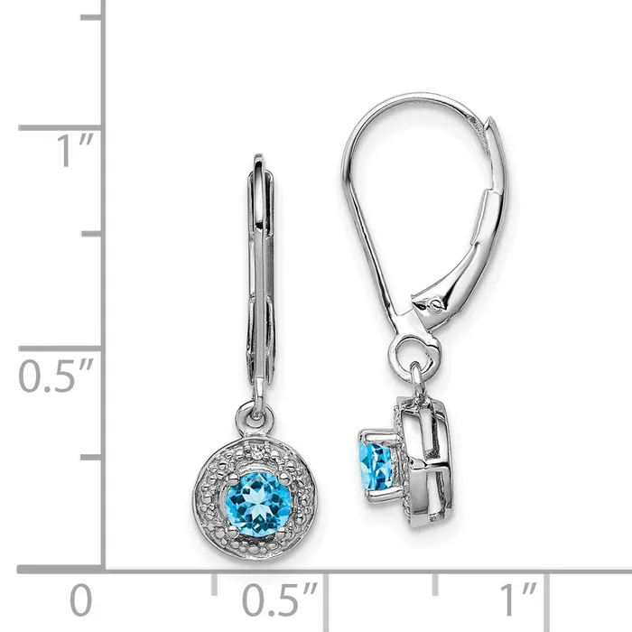 Goldia Earrings Sterling Silver Rhodiumplated Diamond u0026 Blue Topaz Earrings