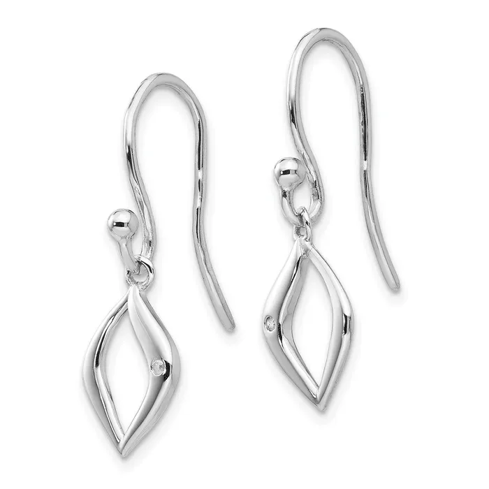 Goldia Earrings White Ice Sterling Silver Rhodiumplated Diamond Shepherd Hook Earrings
