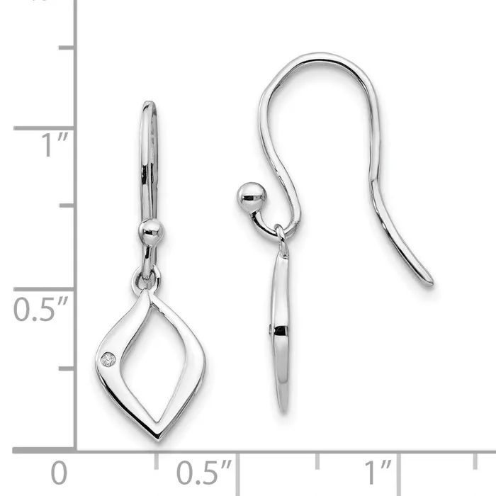 Goldia Earrings White Ice Sterling Silver Rhodiumplated Diamond Shepherd Hook Earrings