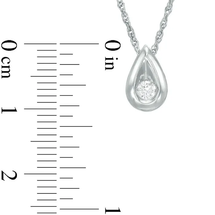 Goldia Necklaces 01 CT Natural Clarity Enhanced Solitaire Teardrop Pendant in 10K White Gold Goldia Necklaces 01 CT Natural Clarity Enhanced Solitaire Teardrop Pendant in 10K White Gold