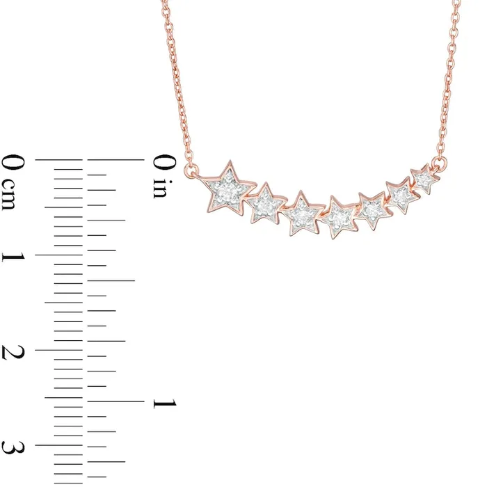 Goldia Necklaces 01 CT TW Journey Natural Diamond Stars Necklace in Sterling Silver with 14K Rose Gold Plate Goldia Necklaces 01 CT TW Journey Natural Diamond Stars Necklace in Sterling Silver with 14K Rose Gold Plate