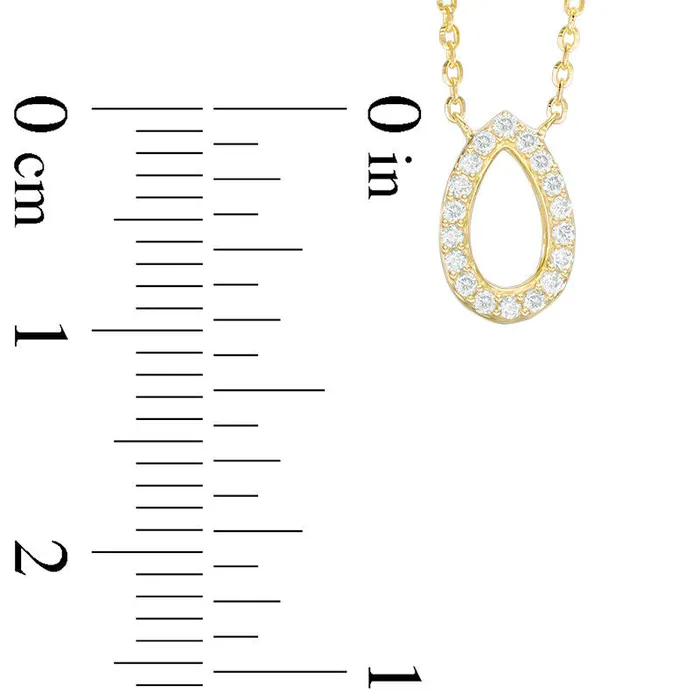 Goldia Necklaces 01 CT TW Natural Diamond Teardrop Outline Necklace in 14K Gold Goldia Necklaces 01 CT TW Natural Diamond Teardrop Outline Necklace in 14K Gold
