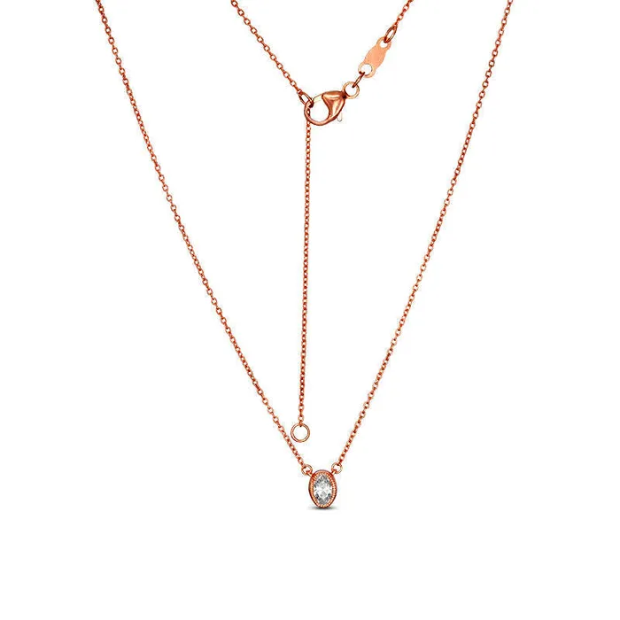 Goldia Necklaces 15 CT Oval Natural Clarity Enhanced Solitaire Antique VintageStyle Necklace in 10K Rose Gold Goldia Necklaces 15 CT Oval Natural Clarity Enhanced Solitaire Antique VintageStyle Necklace in 10K Rose Gold