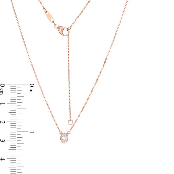 Goldia Necklaces 15 CT Oval Natural Clarity Enhanced Solitaire Antique VintageStyle Necklace in 10K Rose Gold Goldia Necklaces 15 CT Oval Natural Clarity Enhanced Solitaire Antique VintageStyle Necklace in 10K Rose Gold