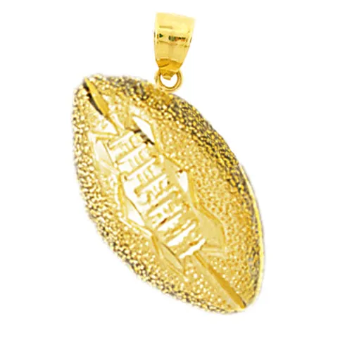 Goldia Necklaces 14K Gold 3D Football Pendant