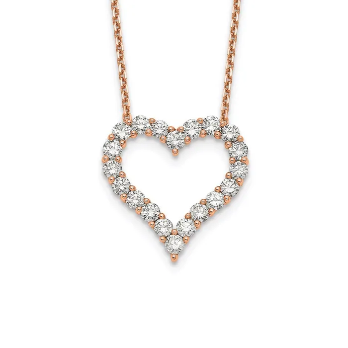 Goldia Necklaces 14k Rose Gold Heart Pendant with Chain