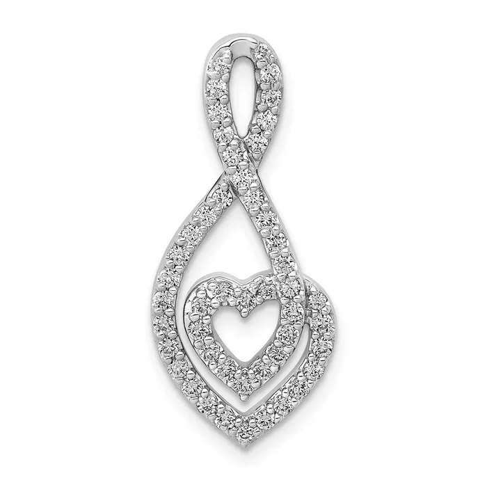 Goldia Necklaces 14k White Gold 12ct Real Diamond Fancy Heart Infinity Chain Slide Goldia Necklaces 14k White Gold 12ct Real Diamond Fancy Heart Infinity Chain Slide