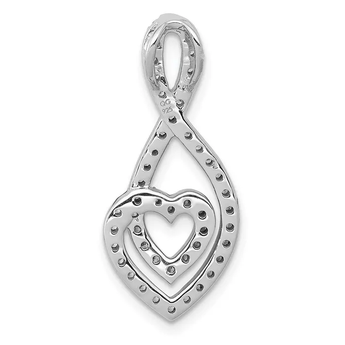 Goldia Necklaces 14k White Gold 12ct Real Diamond Fancy Heart Infinity Chain Slide