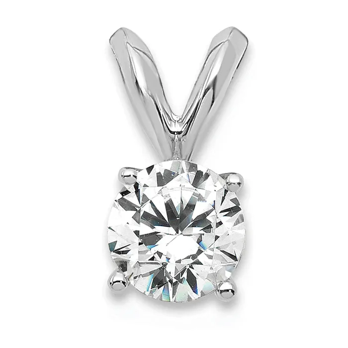 Goldia Necklaces 14k White Gold 13 Ct Lab Grown Diamond VSSI G Round Four Prong Solitaire Pendant Goldia Necklaces 14k White Gold 13 Ct Lab Grown Diamond VSSI G Round Four Prong Solitaire Pendant