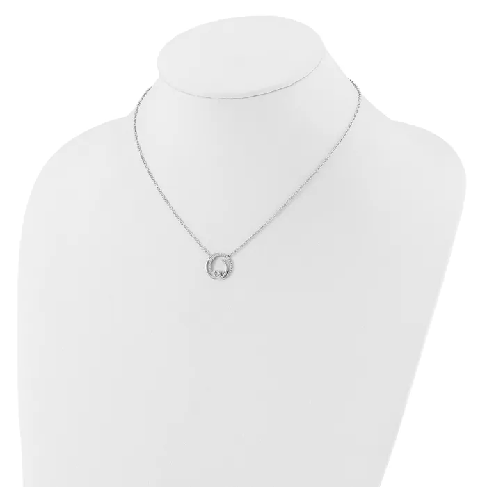 Goldia Necklaces 14k White Gold 15 Ct Lab Grown Diamond VSSI G 18 inch Fancy Swirl Circle Design Necklace