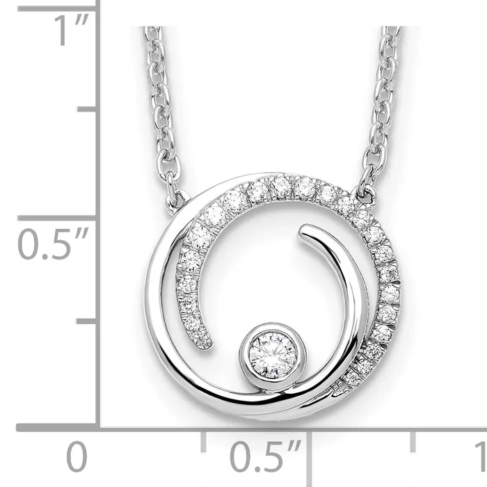 Goldia Necklaces 14k White Gold 15 Ct Lab Grown Diamond VSSI G 18 inch Fancy Swirl Circle Design Necklace