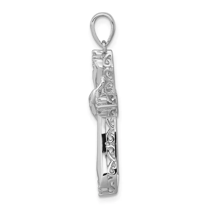 Goldia Necklaces 14k White Gold 16ct Real Diamond Cross Pendant