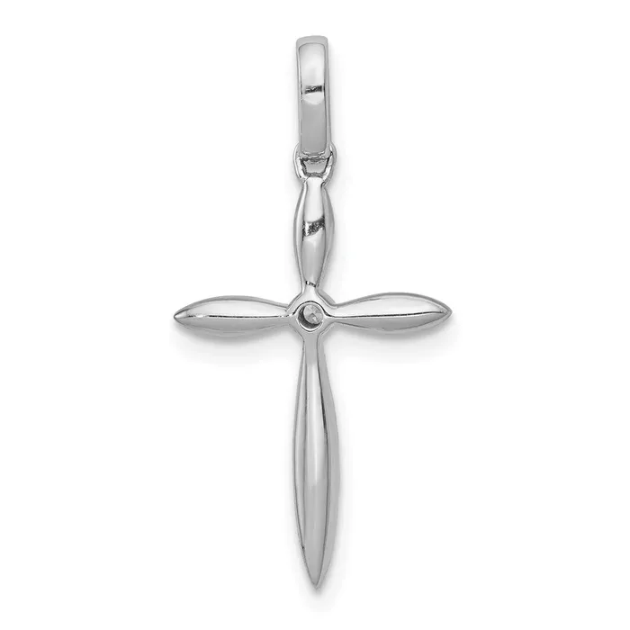 Goldia Necklaces 14k White Gold 16ct Real Diamond Cross Pendant