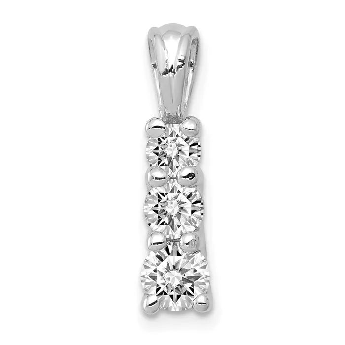 Goldia Necklaces 14k White Gold A Real Diamond three stone pendant