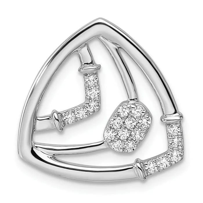 Goldia Necklaces 14K White Gold Lab Grown Diamond VSSI G Triangle Chain Slide