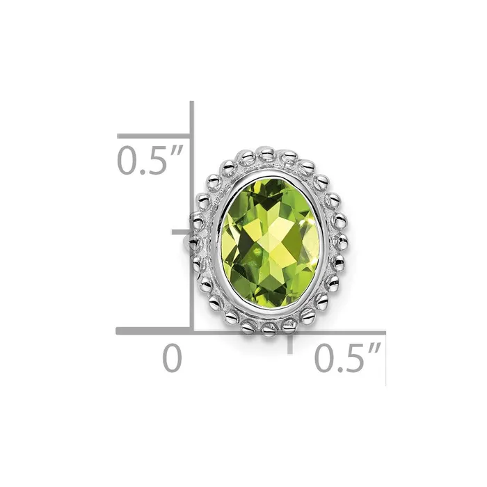 Goldia Necklaces 14K White Gold Oval Peridot Chain Slide