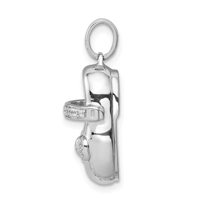 Goldia Necklaces 14k White Gold Real Diamond Baby Girl Shoe Pendant