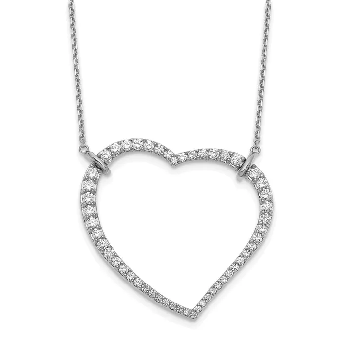Goldia Necklaces 14K White GoldTrue Origin Lab Grown Real Diamond VSSI D E F Heart Pendant Necklace Goldia Necklaces 14K White GoldTrue Origin Lab Grown Real Diamond VSSI D E F Heart Pendant Necklace